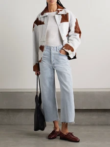 Citizens Of Humanity Womens Ayla Cropped Frayed High Rise Jeans Size 26 Sailor - Picture 1 of 15