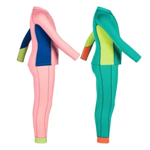 Girls Suit Sports Outfit Snorkeling Set 2.5mm Long Sleeves Surfing Costume 2Pcs - Picture 1 of 33