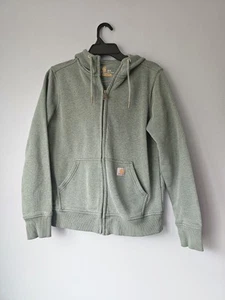 Carhartt Relaxed Fit Womens Size Small (4-6) Zip Hoodie Sweatshirt Green olive - Picture 1 of 3