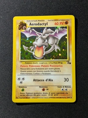 Carta Pokemon • Aerodactyl PRERELEASE Holo • Set Fossil 1/62 ITA 🇮🇹 NM- - Immagine 1 di 4