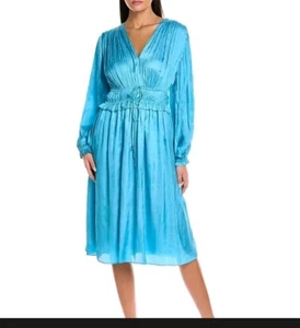 Elie Tahari gerafftes Midikleid neu mit Etikett $ 375 Reatail. Gr. L - Bild 1 von 19