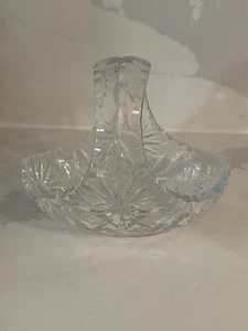 Vintage Lead Crystal Cut Glass Basket with Handle - Bild 1 von 7