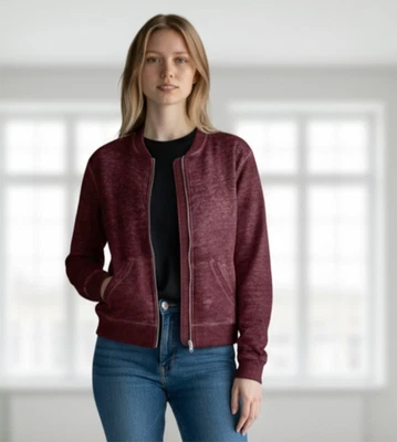 Suéter Derek Corazón Mujer M Rojo Burnout Cremallera Completa Sudadera con Capucha Informal Otoño Invierno Foto 1 de 4