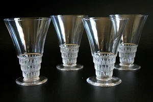 4er SET VINTAGE LALIQUE BOURGUEIL KRISTALL WEINGLÄSER - Bild 1 von 4