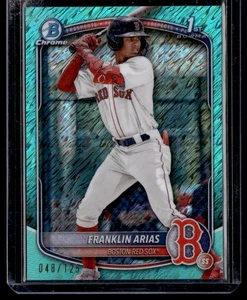 FRANKLIN ARIAS 2025 BOWMAN CHROME PROSPECTS AQUA SHIMMER RC 048/125 BOSTON RED - Picture 1 of 2