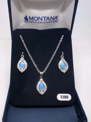 Montana Silversmiths Jewelry Set- Teardrop Opal- JS3852 - Image 1 of 4