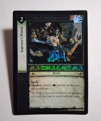 Decipher LOTR TCG Fellowship of the Ring SARUMAN'S POWER 1U136 FOIL MP - Image 1 of 4