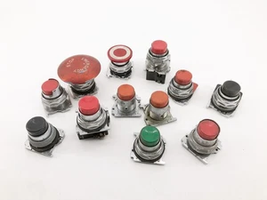 12 Stück Cutler-Hammer Drucktaster schwarz grün rot Anschlag 10250T - Bild 1 von 6