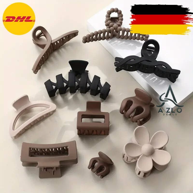3er-Set Große Haarklammern – Rutschfeste Krallenclips Für Volle Haare | Acryl-Material In 3 Farben