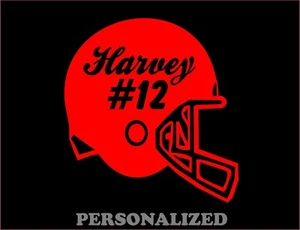 Personalized Football Helmet Decal vinyl sticker car truck window graphic - Foto 1 di 5