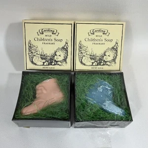 Vintage The Carolina Soap & Candle Makers Rose Lilac Children’s Bar Soap Lot 2 Rare - Bild 1 von 10