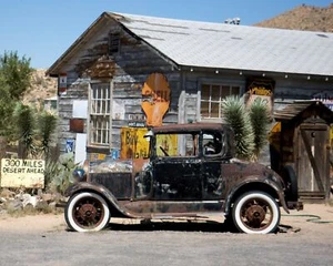 Rusted Out MODEL A FORD Desert Scene 8.5X11 PHOTO - Picture 1 of 1