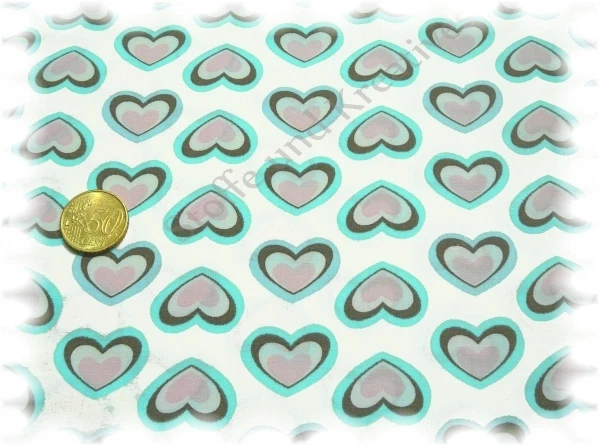 Coeur Popeline Baumwolle Webware Stenzo Herzen vanille 50 cm - Bild 1 von 1