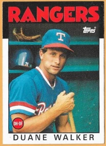 DUANE WALKER TEXAS RANGERS #22 - TOPPS CASI NUEVO- COMO NUEVO 1986 - Imagen 1 de 2