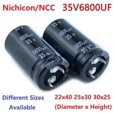 2Pcs Japan Nichicon/NCC 6800uF 35V 35V6800uF Snap-in PSU Amplifier Capacitor - image 1 of 3