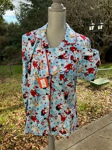 Camisa de franela abotonada con estampado de muñeco de nieve y Papá Noel Wondershop talla M - Imagen 1 de 5