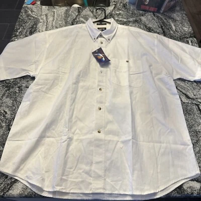Camisa Falcon Bay Para Hombres XL Blanca Sólida Manga Corta Vestido Botones Bolsillo Camiseta Nueva Foto 1 de 4