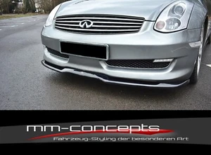 Labio de alerón CUP NEGRO Infiniti G35 Coupe alerón delantero espada alerón enfoque - Imagen 1 de 7