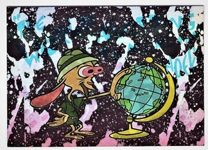 Tarjeta prismática Topps Nickelodeon The Ren & Stimpy Show 1993 lámina/como nueva - Imagen 1 de 1