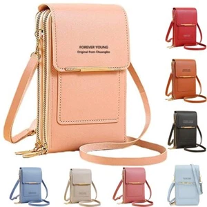 Anti-Theft Leather Bag,Small Crossbody Cell Phone Purse Wallet for Light Pink - Picture 1 of 6