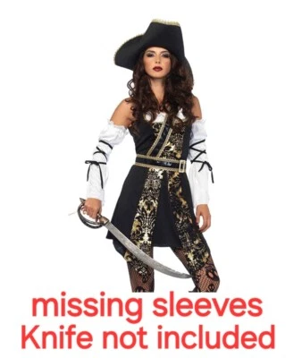 Leg Avenue Mujer Pirata Halloween Disfraz Pequeño Sombrero Cinturón Negro Blanco  Foto 1 de 4