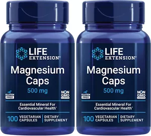 Life Extension Magnesium Caps, 500 mg 100 vegetarian 2 PACK - Picture 1 of 6