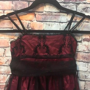 Kids Dress DARK RED Party Sleeveless size JR 7-8 Kid’s Dream Brand made USA nwot - Picture 1 of 9