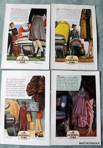 4 x The General Tire 1946 Magazine Print Ads 7 x 10 - Picture 1 of 3