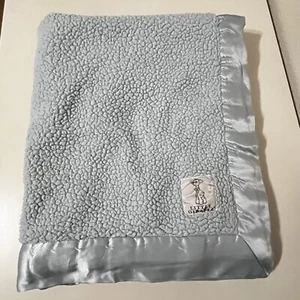 Little Giraffe Blue Sherpa Bella Velvet Luxe Baby Blanket Satin Trim Lovey USA - Picture 1 of 15
