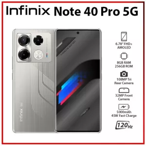 (Unlocked) Infinix Note 40 Pro 8GB+256GB GREY Dual SIM Android Mobile Phone - Picture 1 of 6