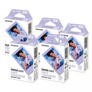 Fujifilm INSTAX MINI Soft Lavender Instant Print Film 5 Pack Bundle - Picture 1 of 7