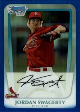 2011 Bowman Chrome Prospects Blue Refractors #BCP183 Jordan Swagerty /150