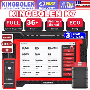 KINGBOLEN K7 PRO Car OBD2 Scanner Full System Diagnostic Tool ECU Key Coding - Foto 1 di 20