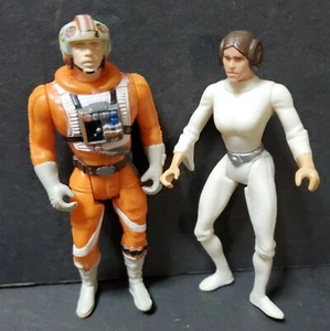 Lote 2 figuras de acción de Star Wars 1995 Luke como piloto de ala X Kenner y princesa Leia - Imagen 1 de 9