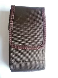 Vertical Canvas Pouch Holster w/ Belt Clip * Large Size / Brown* Free Shipping - Picture 1 of 5