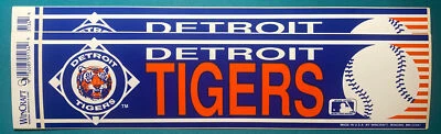 Detroit TIGERS  VINYL Bumper Sticker MLB by Wincraft LICENSED MADE in the U.S.A. - Image 1 of 3