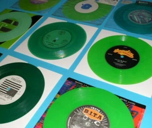 GREEN VINYL RECORDS 45 rpm 100's of Artists / Songs available Coloured 7" Single - Picture 1 of 30