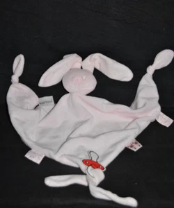 🐰 Maxi doudou plat triangle lapinNATTOU lapidou rose pale attache tetine NEUF - Picture 1 of 2