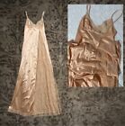 Bob Mackie For Glydons Vintage Tricot Gown Peach Lace Silky Soft Size S Intimate