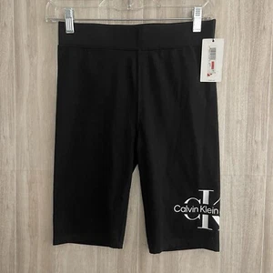 Calvin Klein Biker Shorts Women’s Size XS Logo Black Gym Workout Stretch - Picture 1 of 13