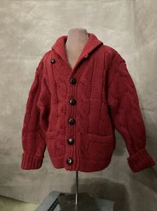 Polo Ralph Lauren Boy ELBOW PATCH Dark Red GRANDPA CARDIGAN Sweater 18-24 2/2T - Picture 1 of 11