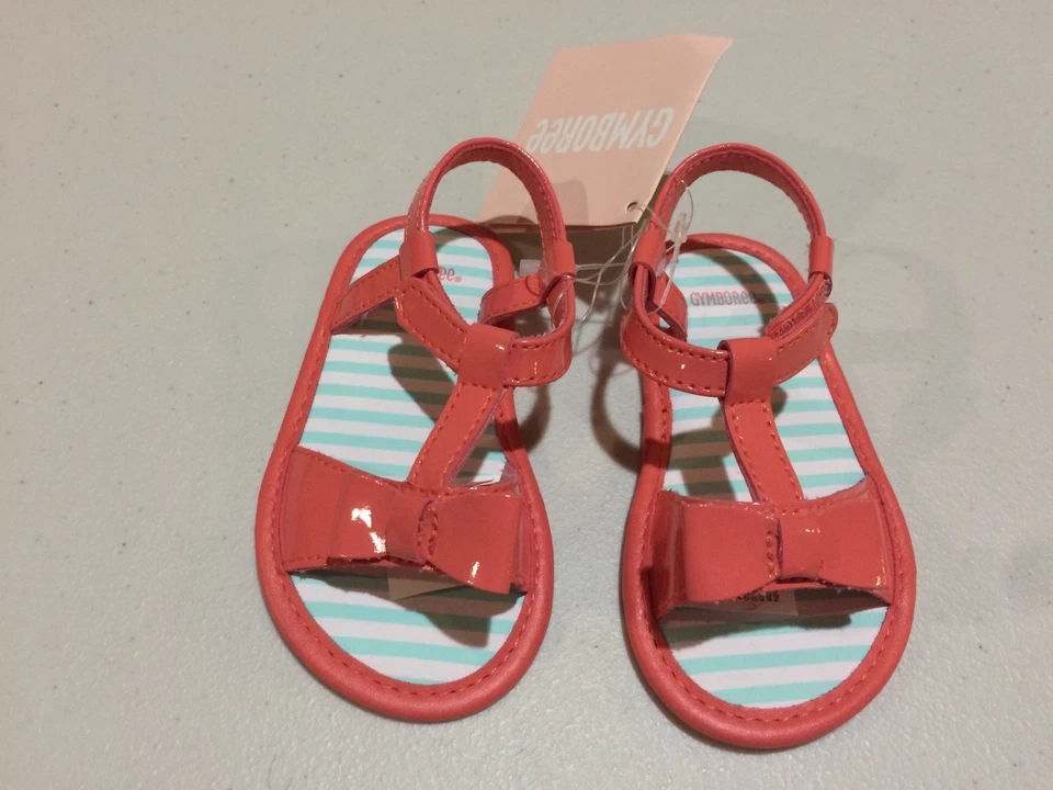 NWT Gymboree Little Splash bow sandals Crib Shoes Baby Girl 01,04 - Imagem 1 de 1
