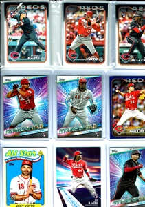 2024 Topps Baseball Series 1 & 2 Cincinnati Reds Team Set (25) Base Cards +WOW+ - Picture 1 of 5