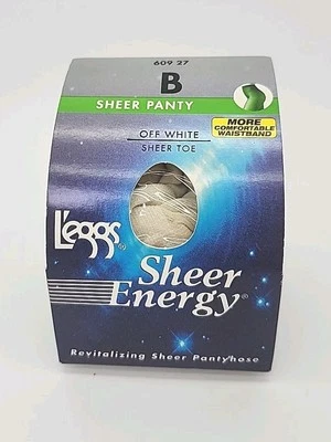 1 Par Pantimedias NIP L'eggs -Sheer Energy - Off-White Puntera Transparente Talla B  Foto 1 de 4