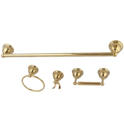 Kingston Brass BAK3961478PB Restoration 4-Piece Towel-Bar Bathroom Hardware S... - Image 1 of 3