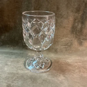 Victorian Adam’s glass company Jacob’s tears clear pressed Pattern water goblet - Picture 1 of 4