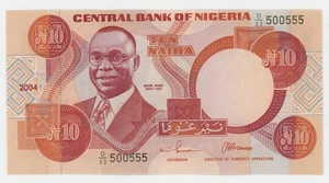 Nigeria 10 Naira 2004 Pick 25.g UNC Uncirculated Banknote  - Picture 1 of 2