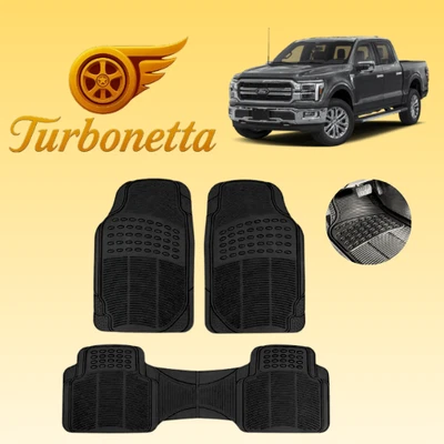 Alfombrillas de goma para todo tipo de clima Ford Custom Fit Turbonetta 3 piezas Foto 1 de 4