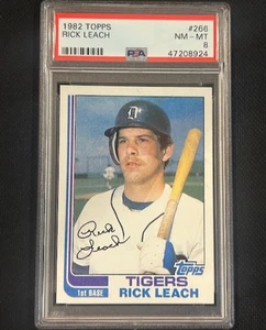Rick Leach 1982 Topps RC #266 MLB Detroit Tigers Baseball Rookie - PSA 8 - Picture 1 of 2