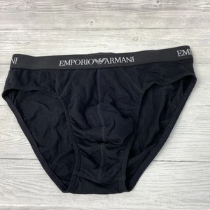 Emporio Armani Black Briefs With Black Logo Band Size Medium PC4 - Picture 1 of 4